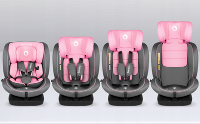 Авто седиште Lionelo Bastiaan I-Size, ISOFIX, ротација 360°, розова со сива
