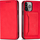 Mbulesë telefoni Hurtel Magnet Card Case për Samsung Galaxy S23, me xhepa për karta, funksion qëndrues, e kuqe