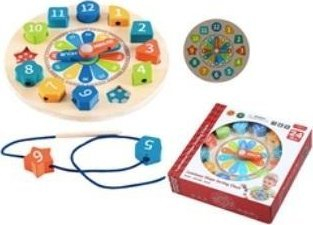 Lodër druri edukative Madej Sorter Wooden Clock, formë ore, me shumë ngjyra