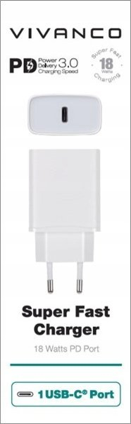 Karikues muri Vivanco TCVVUSBPD18W, 18W, USB C PD 3.0, i bardhë