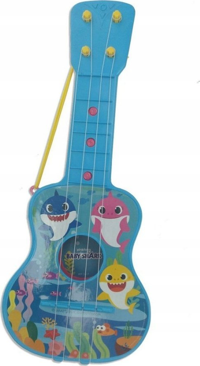 Kitarë për fëmijë REIG Baby Shark, plastike, 4 tela, e kaltër