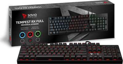 Tastierë Savio Tempest RX FULL, US, e zezë (SAVGK-TEMPEST FULL RED)