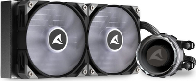 Ftohës uji për procesor Sharkoon S80 RGB, radiator 240mm, adresues RGB, i zi