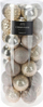 Set toptha Krishtlindjesh Decoris, 36 copë, 8 cm, ngjyrë ari e çelët