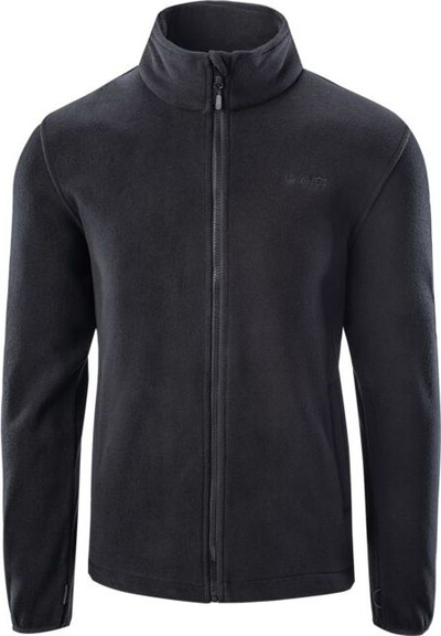 Флис јакна за мажи HI-TEC Howard 280, полиестер, целосен патент, црна