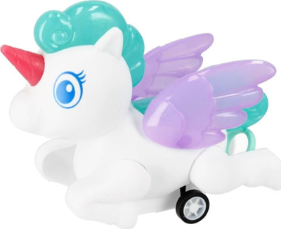 Lodër unicorni me litar për ta tërheq, Mega Creative 490304, me drita, 12 cm, shumëngjyrëshe