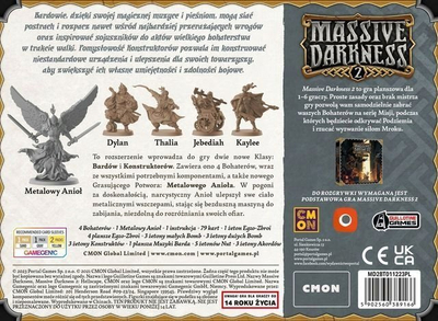 Ekspansion lojë tavoline Portal Games Massive Darkness 2 Bards and Builders vs Metal Angel, zgjerim, shumëngjyrëshe