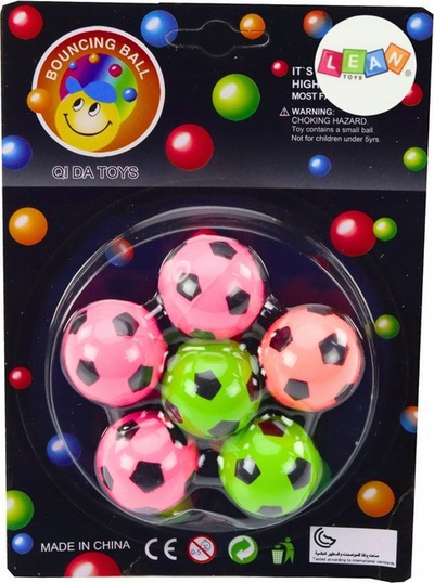 Set topash antistres LEAN Toys, 6 copë, stil futbolli, shumëngjyrësh