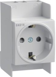 Модуларна приклучница Хагер SN016 шуко, 10/16A, 250V AC, за ДИН шина