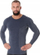 Bluzë termike Brubeck LS11600 Comfort Wool, me mëngë të gjata, për meshkuj, përzierje leshi merino, dark jeans, M