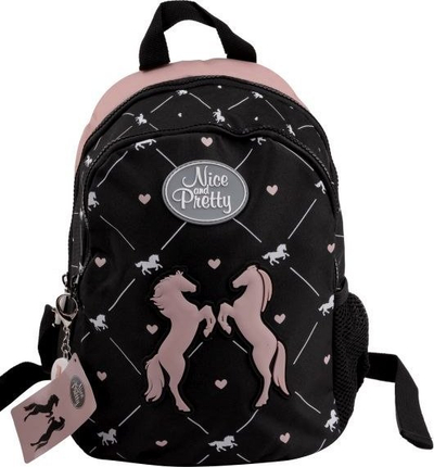 Çantë shpine Beniamin Small Backpack Nice&amp;pretty, për kalamaj, e zezë me rozë