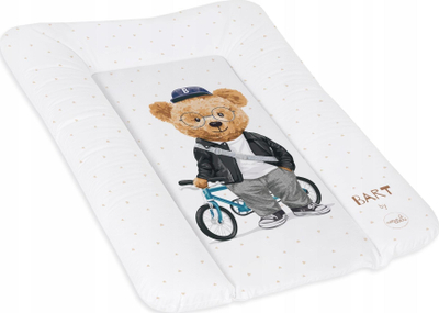 Dyshek ndërrimi Ceba Baby Fluffy Puffy Teddy Bears, PVC, me arushë BART, i bardhë