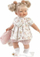 Kukull bebe Llorens Roberta, 33 cm, me biberon, rozë