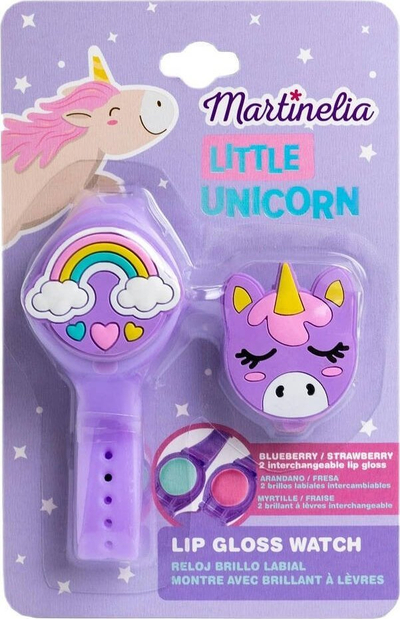 Set ore loje me lip gloss Martinelia Little Unicorn, 2 gloss buzësh, vjollcë