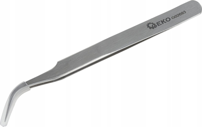 Pincetë Precise Bent, 120mm, çelik inox antimagnetik, e argjendtë