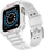 Rrip ore me kasë mbrojtëse Hurtel Protect Strap Band për Apple Watch 7 6 5 4 3 2 SE, 45 44 42mm, i bardhë