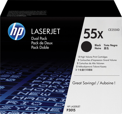 Set dopio i tonerëve HP CE255XD, të zinj