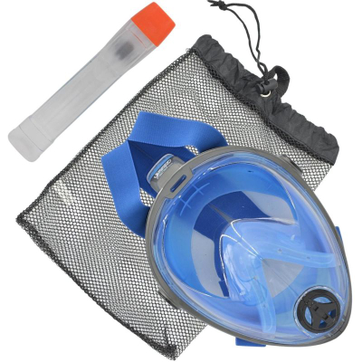 Maskë snorkelingu Best Sporting Snorkel Mask, për fytyrë komplet, për të rritur, blu me të zezë
