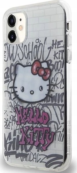 Kapak telefoni Hello Kitty HKHCN61HDGPHT, iPhone 11 XR 6.1", hardcase TPU, i bardhë