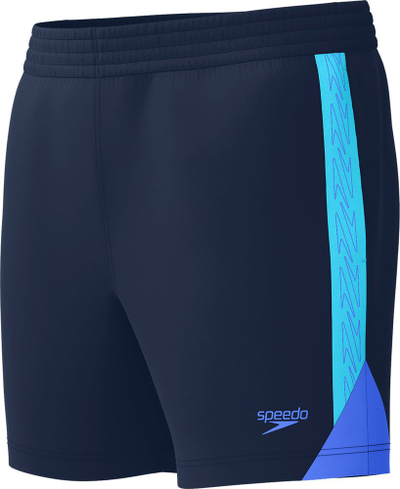 Shorce noti Speedo Hyperboom Splice 16", për burra, blu me portokalli