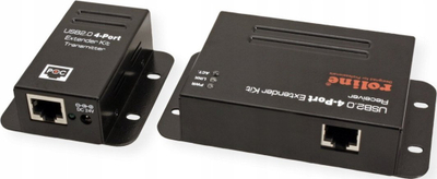 Ekstender USB 2.0 Roline, PoC RJ-45 deri 50m, hub me 4 porta, i zi
