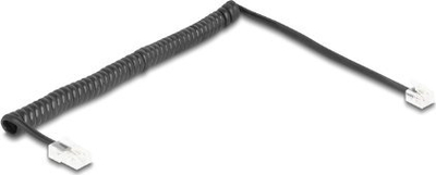 Kabllo telefoni DELOCK, spiral, RJ11 në RJ45, 2m, e zezë