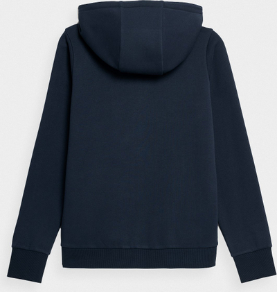 Bluzë me kapuç për goca 4F 4FSS23TSWSF373, pambuk, me zinxhir, blu navy