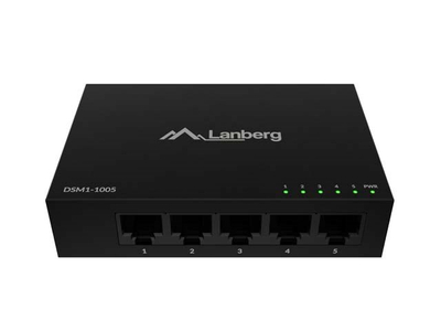 Switch rrjeti Lanberg DSM1-1005, 5 porta gigabit, unmanaged, i zi