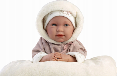 Kukull bebe Llorens Lala, 42 cm, me zë dhe qarje, rozë