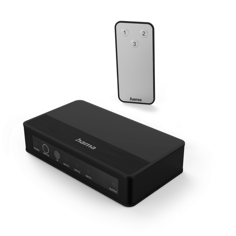 Shpërndarës sinjali me telekomandë Hama 4k-HDMI™3x1, i zi