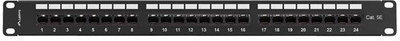 Patch panel Lanberg PP5-24, 24 porta, Cat.5e UTP, 19", me organizues kabllosh, i zi