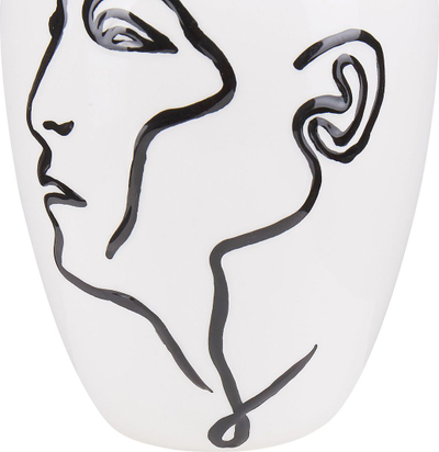 Vazo dekorative Beliani Helike, stoneware, 23 cm, e bardhë