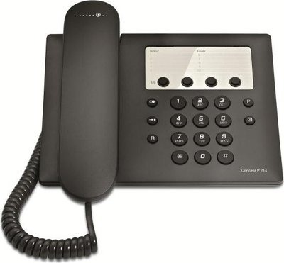 Telefon fiks Telekom Concept P214, analog, me altoparlant, i zi