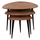 Set 3 tavolina “Emiliano” acacia + metal 69.5×67×46 cm (HM9256), zezë