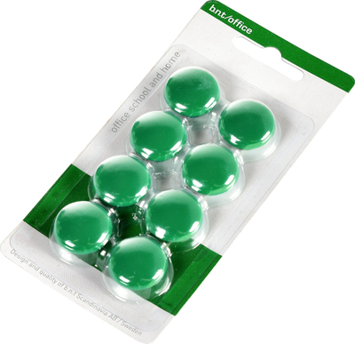 Magnete BNT Green Magnet, Ø20mm, set me 8 copë, jeshile