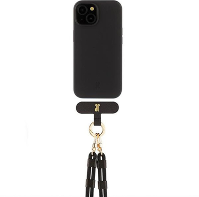 Këllëf telefoni Just Elegance Case JE 2in1 iPhone 15 6.1", MagSafe, me PopGrip, i zi