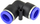 Lidhëse pneumatike push in GEKO Type L, 6mm, për tuba PU PE, blu