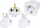 Set adapter udhëtimi Vivanco TAS Europe, 4 pjesë, prizë BE në MB Zvicër Itali, i bardhë
