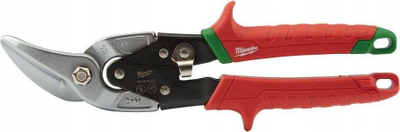 Gërshërë llamarine Milwaukee Right-Cut Offset, 10", profesionale, e kuqe