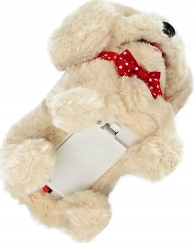 Lodër qen interaktiv Mega Creative Plush Pet, me tinguj, me litar shëtitje, bezhë