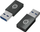 Adapter USB Conceptronic DONN, USB A në USB C, set 2 copë, i zi