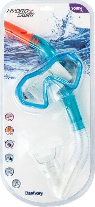 Set maskë zhytjeje me snorkel Bestway Hydro Swim Youth 24025, për fëmijë 7+, blu