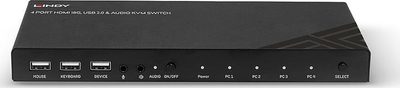Switch KVM Lindy 32810, 2 porta, HDMI 4K, metalik