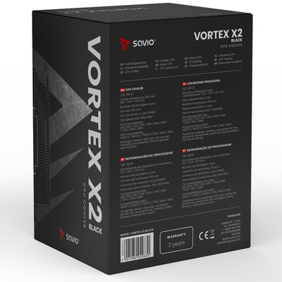 Ftohës CPU Vortex X2, ajror, 120mm, i zi