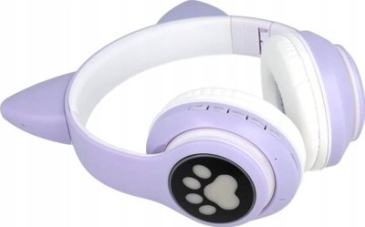 Kufje Bluetooth Protect me veshë mace, RGB, me mikrofon, vjollcë