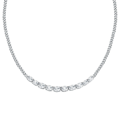 Qafore Colori SAVY10, çelik inox, gurë zircon, ngjyrë argjendi