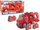Set lodrash zjarrfikësish Adar Fire Brigade Container, makinë me kontejner, efekte drite dhe zëri, e kuqe
