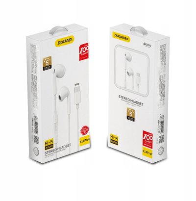 Kufje in ear Dudao X14PROT, USB Type C, me mikrofon, të bardha