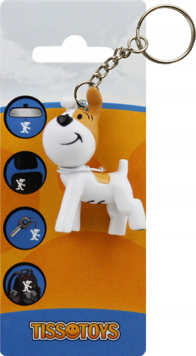 Varëse çelësash Tissotoys Little Reksio, 5 cm, figurë qen, e bardhë portokalli