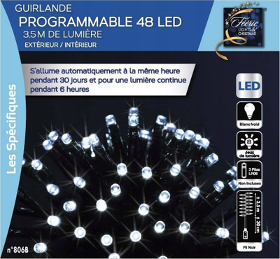 Drita dekorative për pemë Fééric Lights and Christmas, 48 LED, 3.5m, të bardha